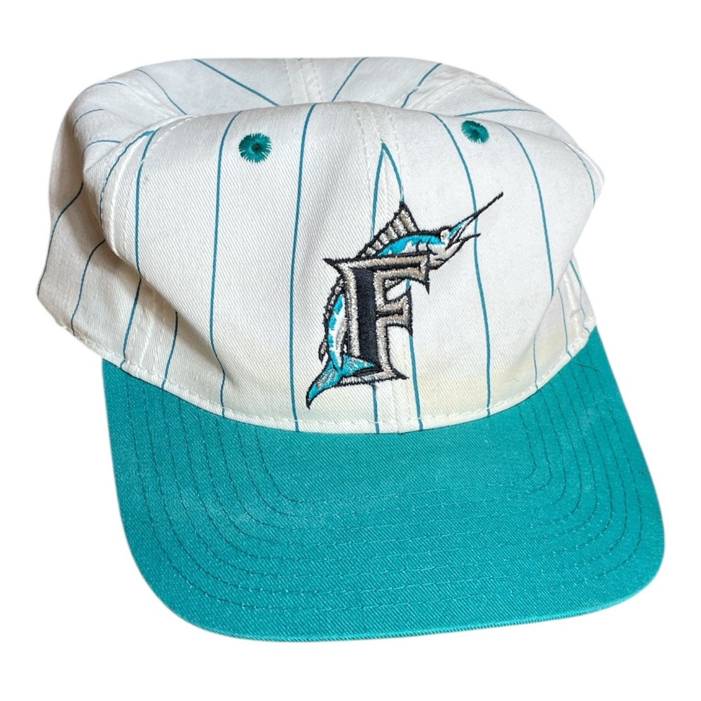 Vintage 90's‎ Florida Marlins Cap Pinstripe Made By Twins Enterprises ROC Taiwan